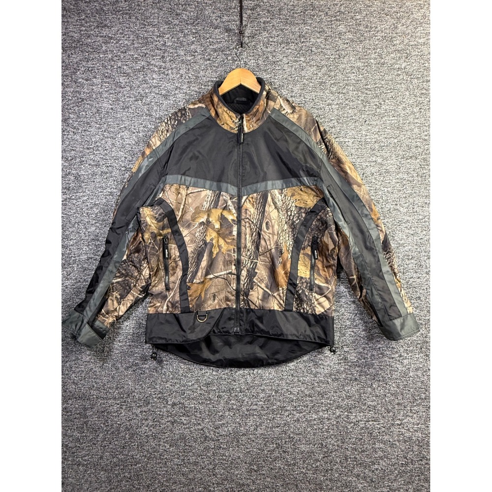 Mossi Motorsports Camouflage Racing Jacket Mens Large Brown Black Full Zip Moto